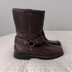 UGG Brown Leather Moto Harness Boots